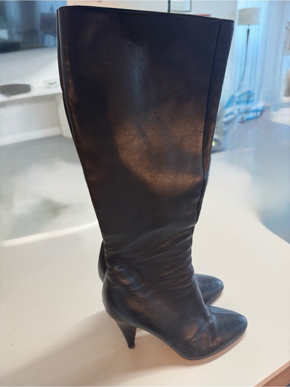 Black Women's Pointed Toe High-Heel Boots